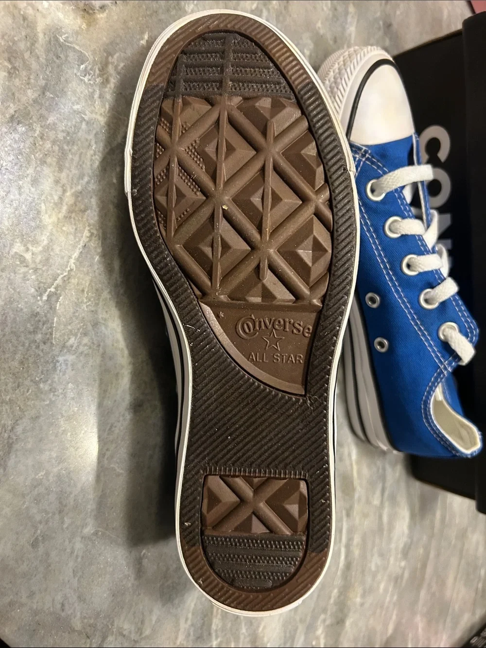 Converse Kids Blue Low Top Canvas Sneakers with White Accents